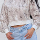 Camo Off Shoulder Fleece Sweatshirt