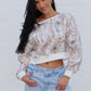 Camo Off Shoulder Fleece Sweatshirt