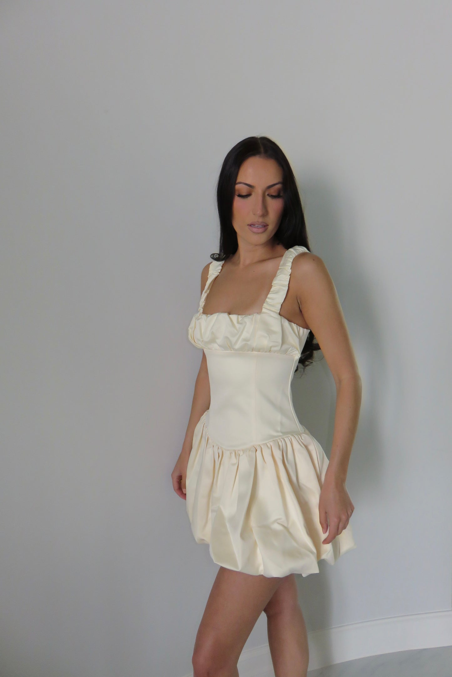 Cream Puff Mini Corset Dress