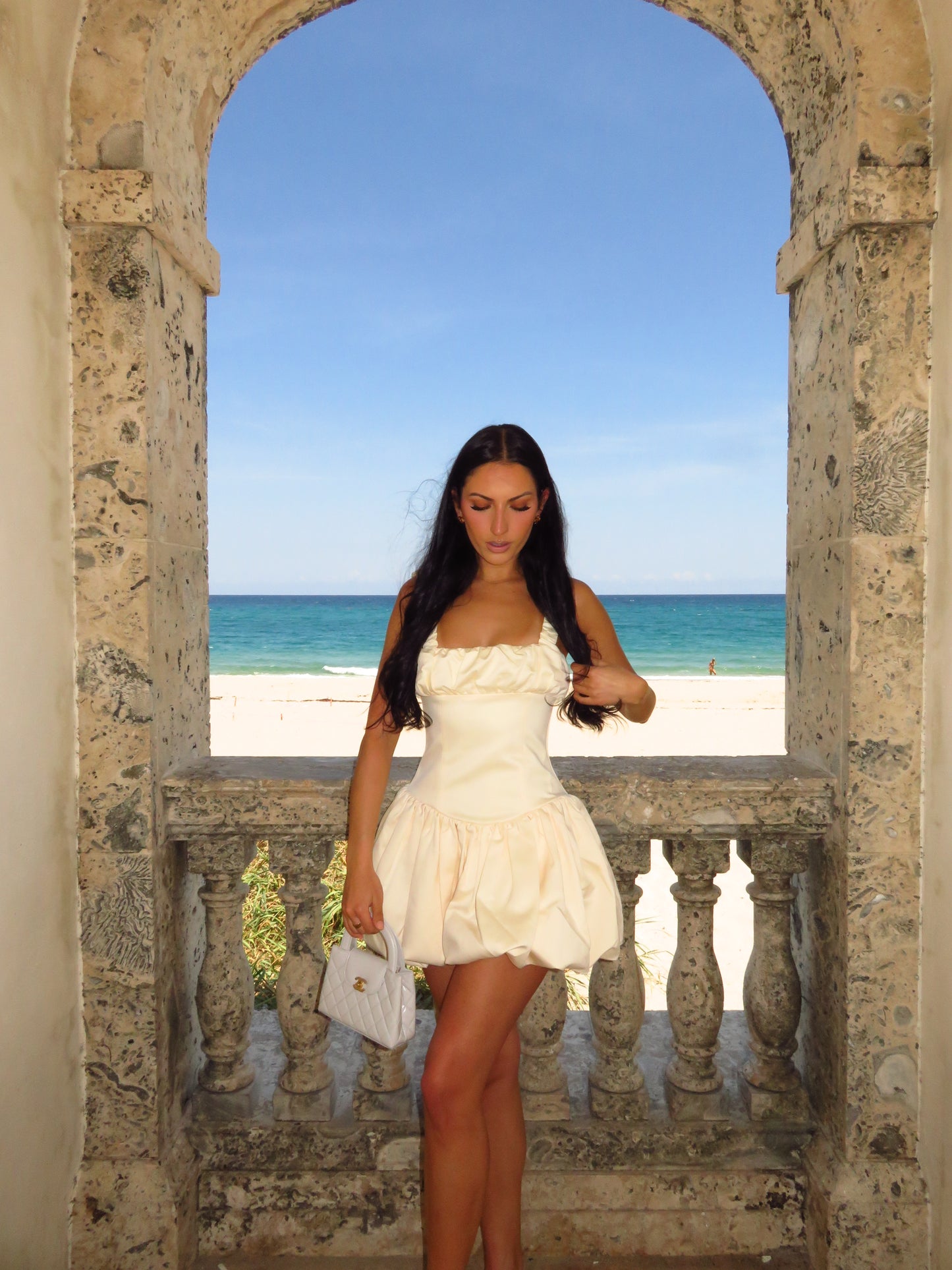 Cream Puff Mini Corset Dress