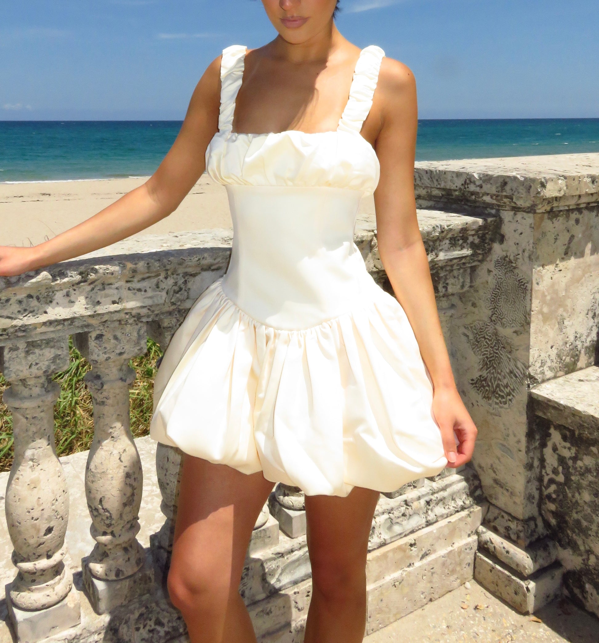 Cream Puff Mini Corset Dress Juliette Elise Cream Puff Mini Corset Dress Juliette Elise